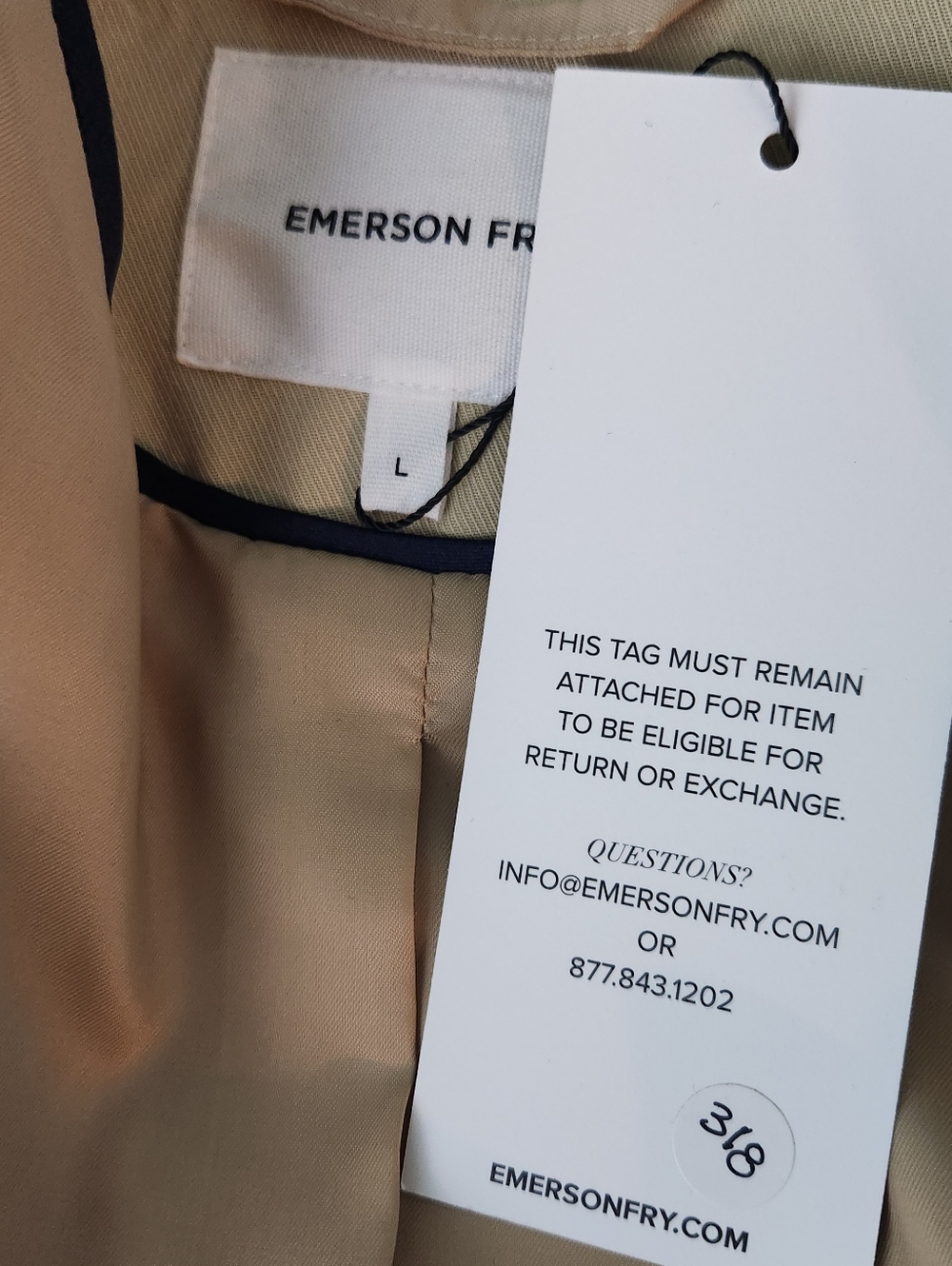 Emerson Fry Double-Breasted Beige Blazer - Picture 8 of 9